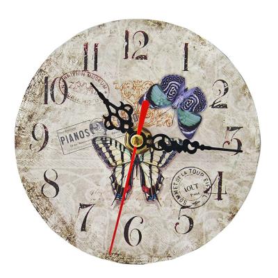 China Calendars Custom Design Simple Wall Clock Decorative Round Clock Frameles Desktop Non-ticking for sale