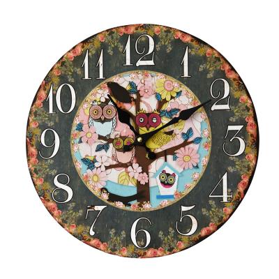 China Sizes OEM Service Handmade MDF Sublimation Wall Designer Clock Pictures for sale