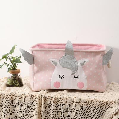 China Mid Century Modern Kids Hamper Storage Bin Nursery Kid's Collection Organizer Dirty Clothes Cotton Fabric Laundry Hamper for sale