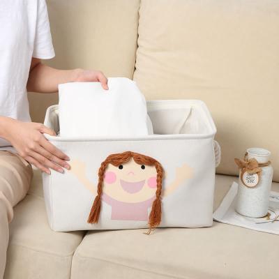 China Mid Century Modern Household Cloth Kids Toys Folding Storage Storage Containers Decorative Box for sale