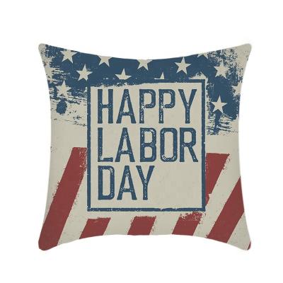 China Wholesale Independence Day Floor Cushion Car Office Cushion Canvas Plush Printed Anti-Static Cushion Cover/Cotton Shorts Pillow Case for sale