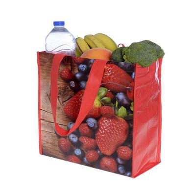 China Eco Fruit Handled Reusable Vegetable Groceries Laminated Sew Non Woven Shopping Bag for sale