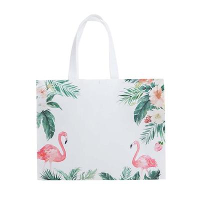 China Many Colors Flamingo Handled Grocery Foldable Reusable Nonwoven Shopping Bag for sale