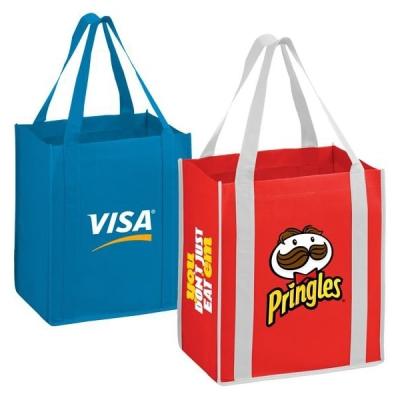 China Custom Handled Logo Non Woven Promotional Recycled Tote Bag For Shopping Supermarket for sale