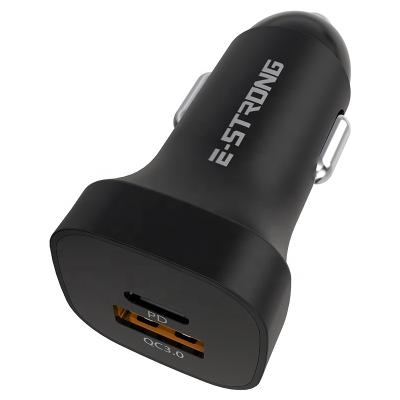 China Fast QC 3.0 Mobile Phone Car Charger 18w 12v-24v Dual USB Aluminum Alloy Car Phone Charger for sale