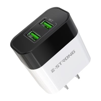 China Phone Accessories Factory Directly Sell Al Alloy Safety 12W 2.4A Dual Port Home Charger For US EU Market for sale