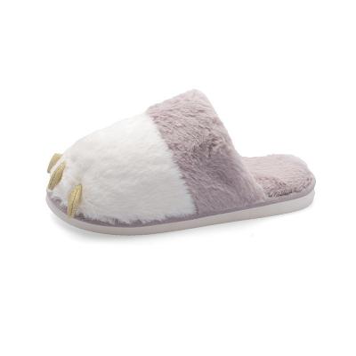 China Fashion Trend Wholesale Women's Fluffy House Slips Fuzzy Faux Fur Furry House Slides Furry Slippers For Women for sale