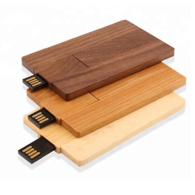 China Engrave custom logo Maple card 32gb 64gb usb flash drive Walnut 4GB 8GB Bamboo 16GB 128gb Wooden Credit Card Memory Pendrive for sale