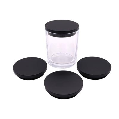 China Household Products Bulk Empty Wholesale Candle Holders For Home Decor Candle Ships Container Luxury Frosted Glass Jars With Wooden Lid for sale