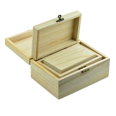 China China Unfinished Paulownia Wood Packaging Box With Magnetic Lid for sale