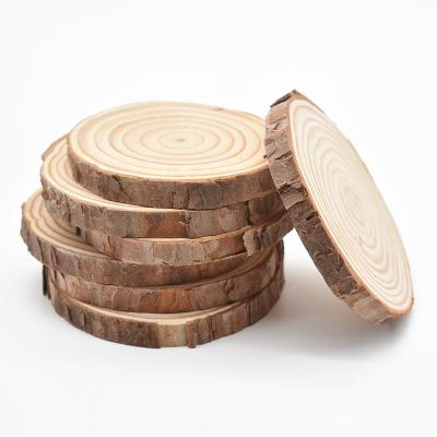 China China Custom Natural Wood Slices Discs Ufinished With Bark Pyrography For DIY Crafts for sale