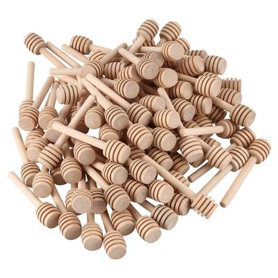 China China Factory Price Wood Sticks Empty Glass Mini Honey Jars With Wooden Dipper Stirrer Wand for sale