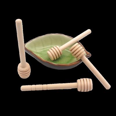 China China Good Quality 6 Pack 12 Inch Mini Sticks Wooden Lid Glass Honey Container With Wood Dipper for sale