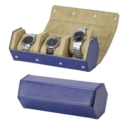 China 100% Real Handmade OEM Factory Price Buckle Hexagon Leather Watch Storage Box Jewelry Watch Packaging Boxes Whip Leather Luxury Accessor for sale