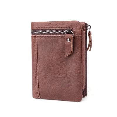 China RFID Genuine OEM Leather Card Holder Rfid Whip Genuine Leather Wallet Men Daily Use For Credit Card Cash Money for sale