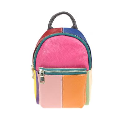 China Mini Backpack OEM Multiple Pockets Real Small Stroll Small Genuine Leather Mini Bag Custom Logo for sale