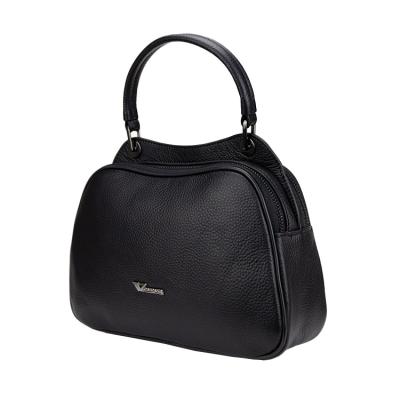 China Stylish Vintage Black Genuine Cow Leather Tote Bag Genuine Whip Leather Women Handbag for sale