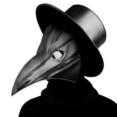 China Movice Character DWDP-HH10V Black Plague Doctor Bird Mask Halloween Cosplay Plague Steampunk Bird Mask Long for sale