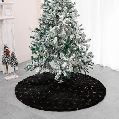 China Black Fabric 122CM Gold Sequin Faux Fur Tree Mat Tree Base Cover Christmas Decoration Ornaments Xmas Party Decor for sale