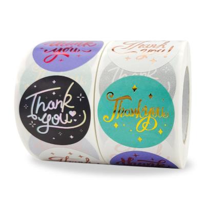 China YN Decorative Sticker Thank You Stickers with 4 Designs Round Stickers Labels for Greeting Cards Flower Bouquets Gift Wraps Labels Announcements Bags for sale