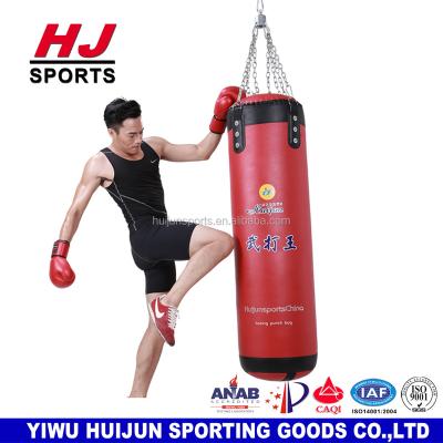 China Martial Arts Boxing HJ-G2014 Factory Supply Top PU Leather Boxing Sandbag With Chain for sale