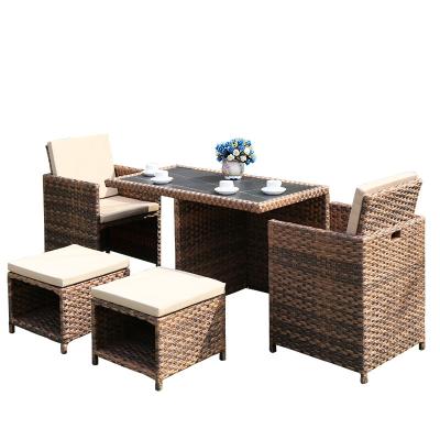 China Modern Outdoor Nordic Rattan Chair Balcony Furniture Leisure Garden Yard Small Tea Sofa Table for sale