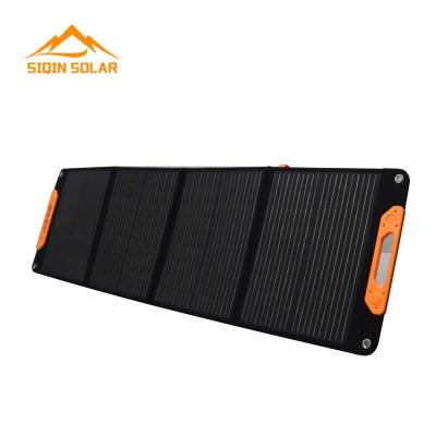 China Camping 120W Charging Portable Outdoor Solar Monocrystalline Silicon Black Folding Solar Panel HS-120w for sale