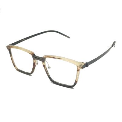 China 2022 new design myopic eye glasses italy lindber style optical eyewear frames buffalo horn for sale