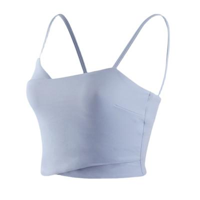 China W785 Breathable White Thin Strap Design Sports Bra For Women Simple Strap Style Design Sports Bra For Women for sale