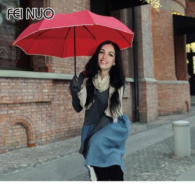 China 2020 Stylish Three-folding Umbrella More Color Portable Three Folding Umbrella With Fashion Umbrella Bag for sale