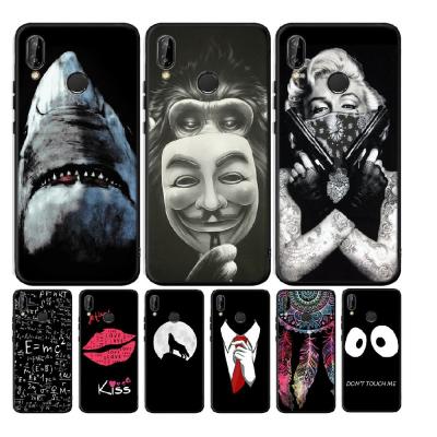 China Shark Black Matte Case Silicone TPU UV Printing Cover For Huawei Mate 10 P40 P30 nova 8X 8C 8 20 Honor 9 10 20 Lite 7A Pro For All Huawei Phone for sale