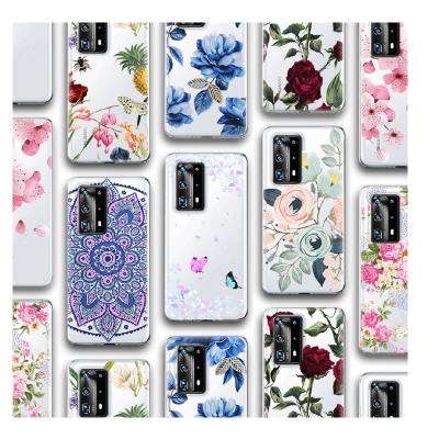 China Flower Rose Clear TPU Silicone Case UV Printing Cover For Huawei Mate 10 P40 P30 nova 8X 8C 8 20 Honor 9 10 20 Lite 7A Pro For All Huawei Phone for sale