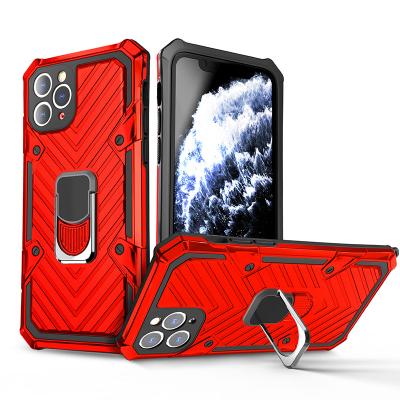 China Military Armor Magnet Shockproof TPU+PC Case For iPhone 6/7/8 Plus Xs 11/12 Pro iPhone 2020 Max Se Metal Ring Holder Kickstand Cover For All Models for sale