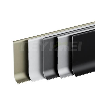 China Modern 1.2mm Thickness Height 40 60 80 Mm Wall Skirting Aluminum Plinth Floor Base Panel for sale