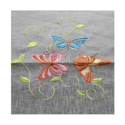 China 2021 Waterproof Cute Butterfly Embroidery Polyester Table Runner Tablecloth Factory for sale