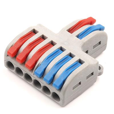 China Automotive SPL-42 SPL-62 Mini Fast Wire Connector FD-24 -26 2 in 4/6 Fast Releasable Conductor Wire Connectors Flattening Terminal Block for sale