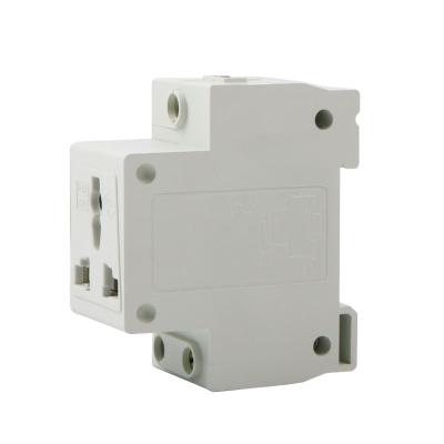 China 16A 45mm Industrial Electric Universal Modular Rail Socket Guide European 3P Rail Socket for sale