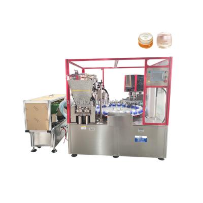 China Efficiently Work Rotary Jar Cosmetic Makeup Oil Cream With Sight Stainless Steel Filling Capping Machine Detergent Filling Machine for sale