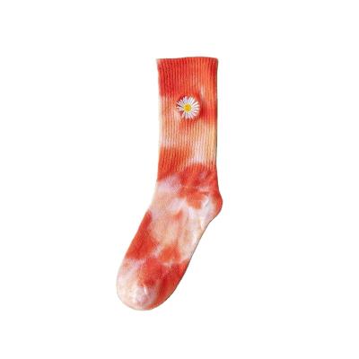 China Sporty Soild Tie Dye Printing Fashion Quarter Slouchy Fancy Socks Socks For Ladies for sale