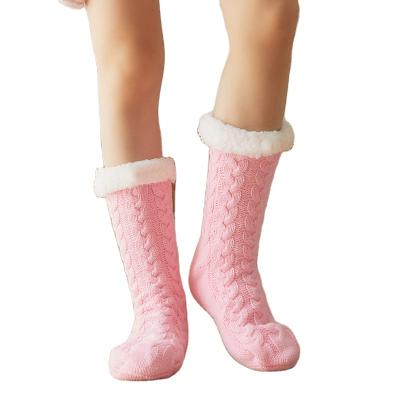 China Custom Made Pachage Antibacterial Home Slippers Accept Fuzzy Long Socks For Women Slouchy for sale