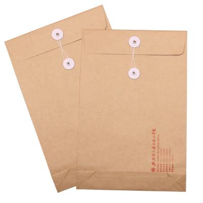 China Envelope Packing Custom Envelope Recycled Brown Document Envelope With String And Button for sale