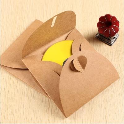 China Business Envelope Recycled Kraft Paper Board Plain Brown CD Packaging Mailer Rigid Envelopes for sale