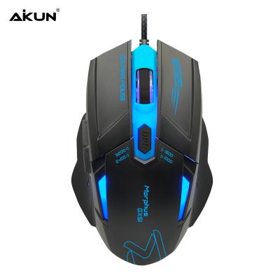 China AIKUN Game Wired Mouse GX51,7keys, 4 Adjustable DPI Levels, 7 Color Gaming Circular Breathing LED Light, 1.8m Braided Wire for sale