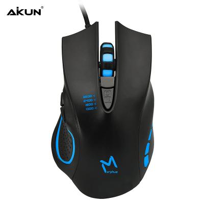 China AIKUN Game Wired Mouse GX53,7keys, 4 Adjustable DPI Levels, 7 Color Gaming Circular Breathing LED Light, 1.8m Braided Wire for sale