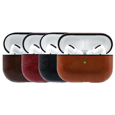 China Fashion and 2022 OEM Classic Solid Color Leather Covers for Airpod Pro Protective Bag for Apple AirPods 1 2 3 Case Anti-lost with Hook for sale