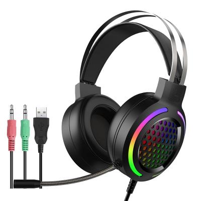 China M12 Earphone Surround - Sound USB LED 3.5mm Wired Lights Headphones Set For PC PS4 Gaming Headset for sale