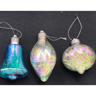 China Festival Hot Selling Led Stuff Lit Clear Iridescent Ball Hanging Ornament Wholesale for sale