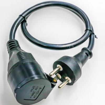 China Home Appliance Xinsheng Denmark Extension Cord 16A 3 Prong Fused Type K Plug Single Outlet Custom Length/Color AC Power Cable for sale