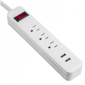 China Xinsheg Residential/Multi-Purpose Power Strip 3-Outlet Surge Protector Power Strip with 3.1A Charging Ports 2 USB, 3, 6-Foot, 12 Ft, Long Power Cord Custom for sale