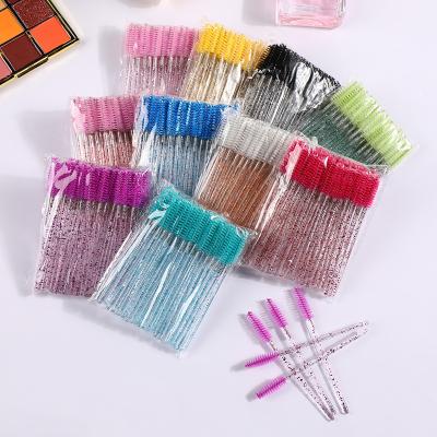 China Professional eyelash extension tools AIYUNfactory directly supply new arrival of glitter makeup mascara brush mascara stick disposable crystal paper card for sale